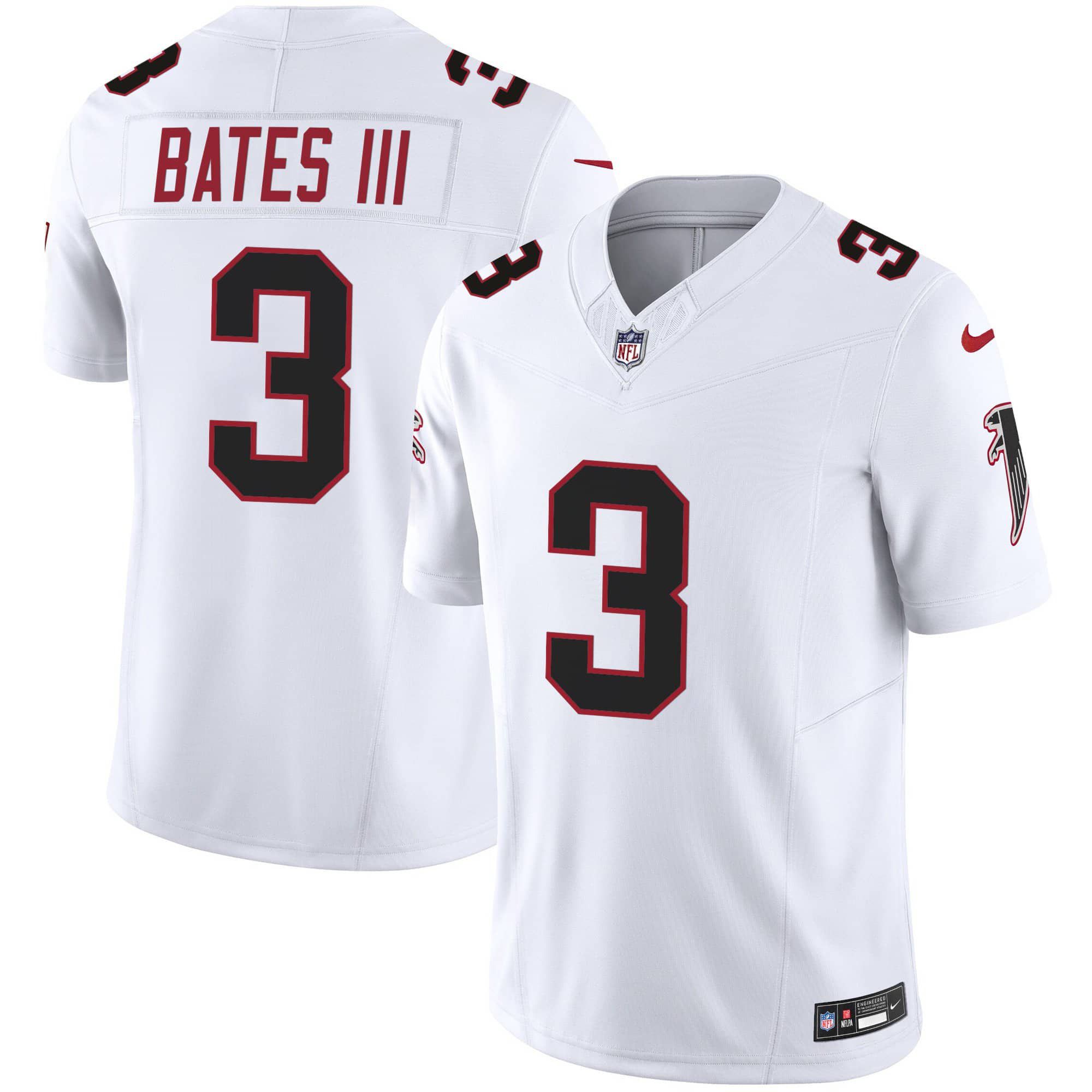 Men Atlanta Falcons #3 Bates iii White 2024 Nike Vapor Limited NFL Jersey